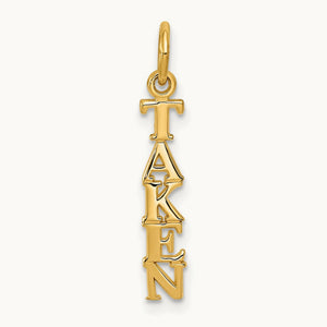 Polished TAKEN Charm, 14K