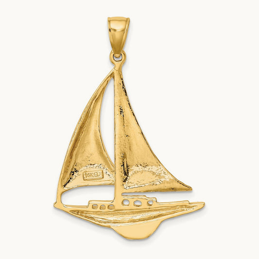 Polished Sailboat Charm — 39.9mm