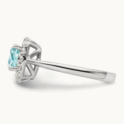 Created Paraiba Ring, 0.25 ct tw Lab-Grown Diamond