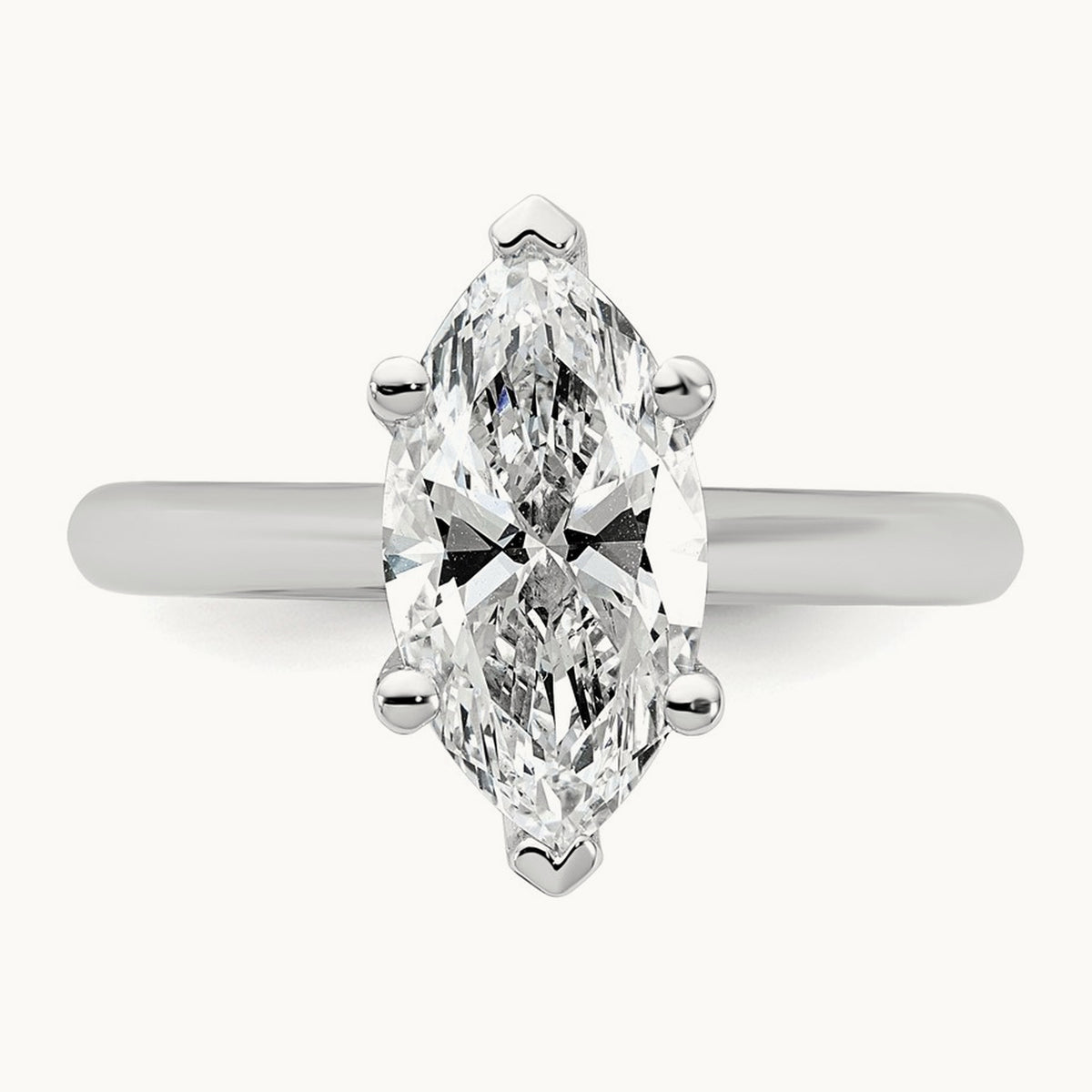 Marquise 8X Ring, 2.00 ct tw Lab-Grown Diamond — 14K White Gold