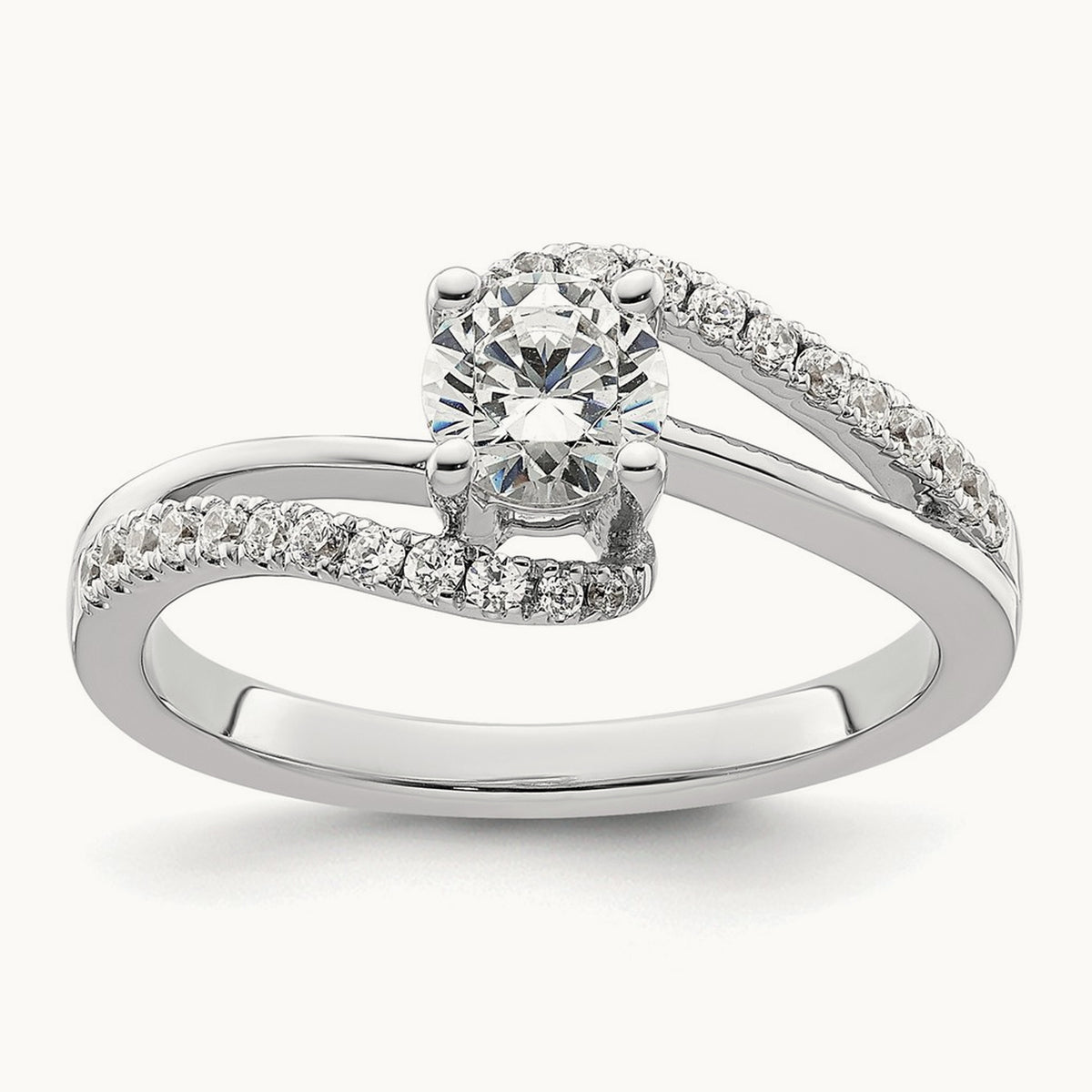 Round Semi-Mount Bypass Engagement Ring — 1/4 ct, 7
