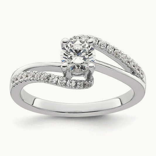 Round Semi-Mount Bypass Engagement Ring — 1/4 ct, 7