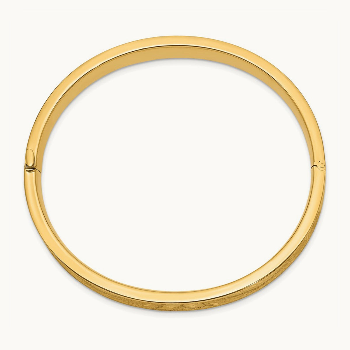 5/16 Diamond-cut Concave Hinged Bangle Bracelet, 14K