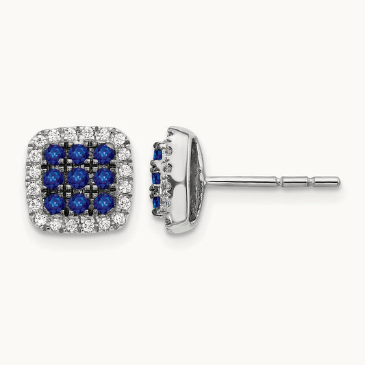 Diamond and Sapphire Post Earrings — photo set