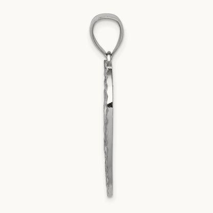 Diamond-cut Heart Pendant — 14K White Gold