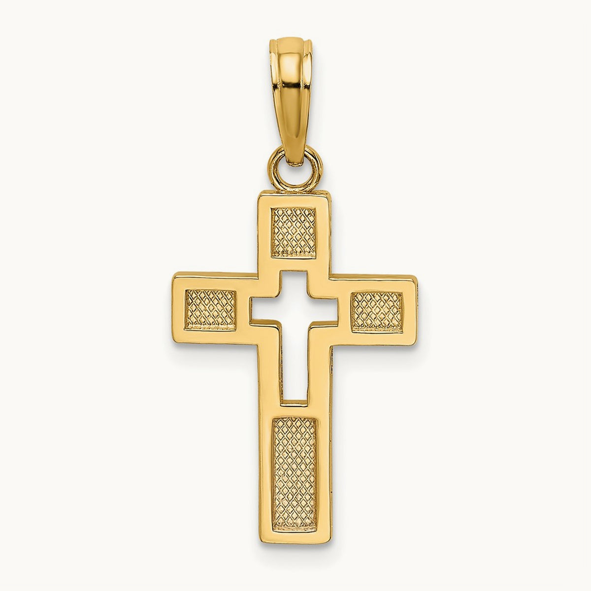 Polished Cut-Out Cross Charm — 22.9mm