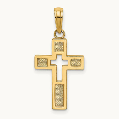 Polished Cut-Out Cross Charm — 22.9mm