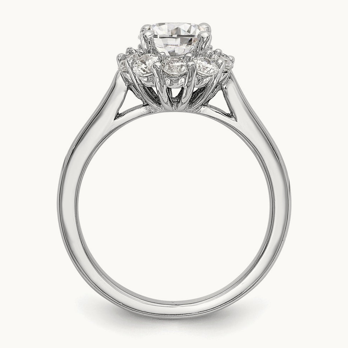 Round Halo Semi-Mount Engagement Ring — 2/3 ct, 7