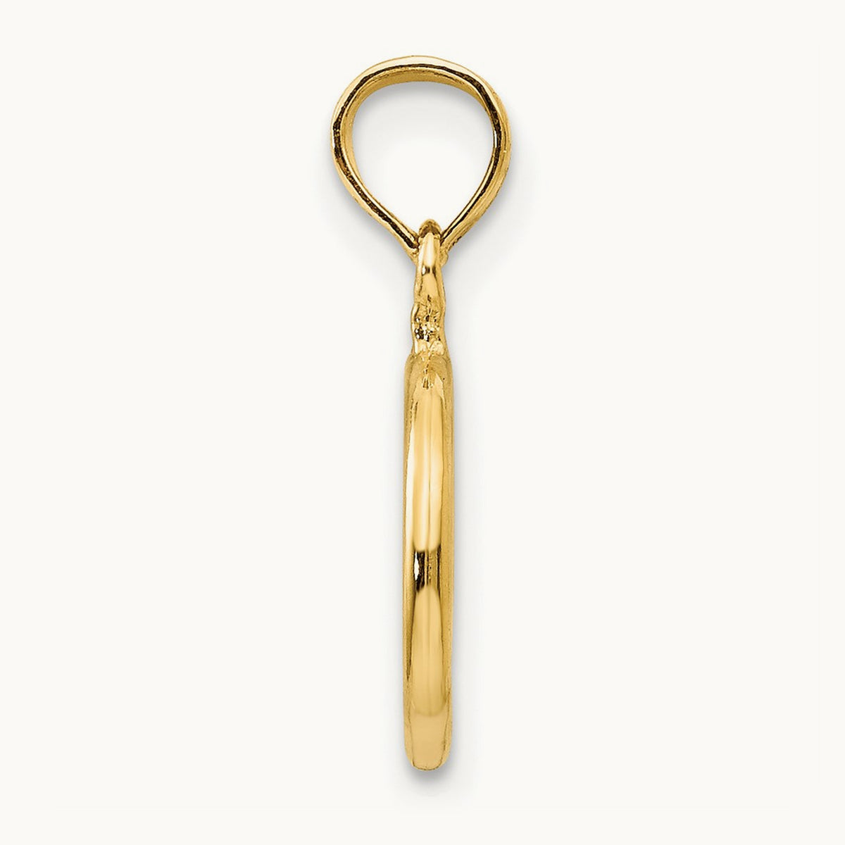 Polished Peace Symbol Pendant — 14K Yellow Gold