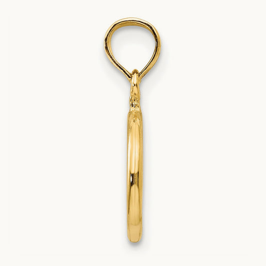 Polished Peace Symbol Pendant — 14K Yellow Gold