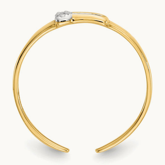 .01ct Diamond Buckle Toe Ring, 14K