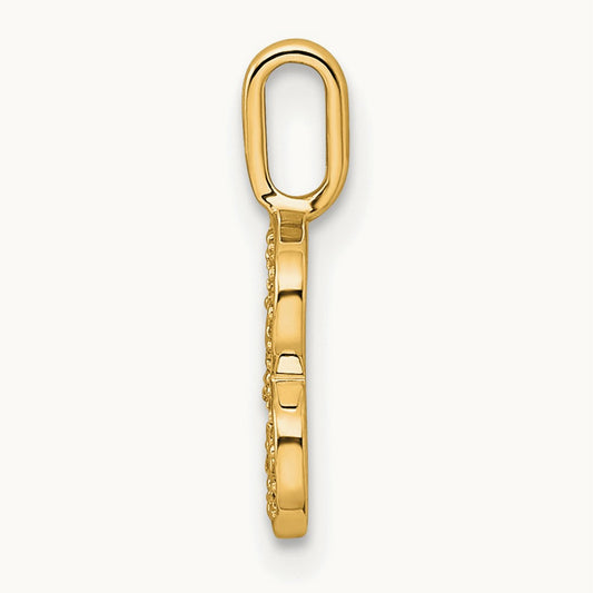 Diamond Letter B Initial Pendant, 14K Gold