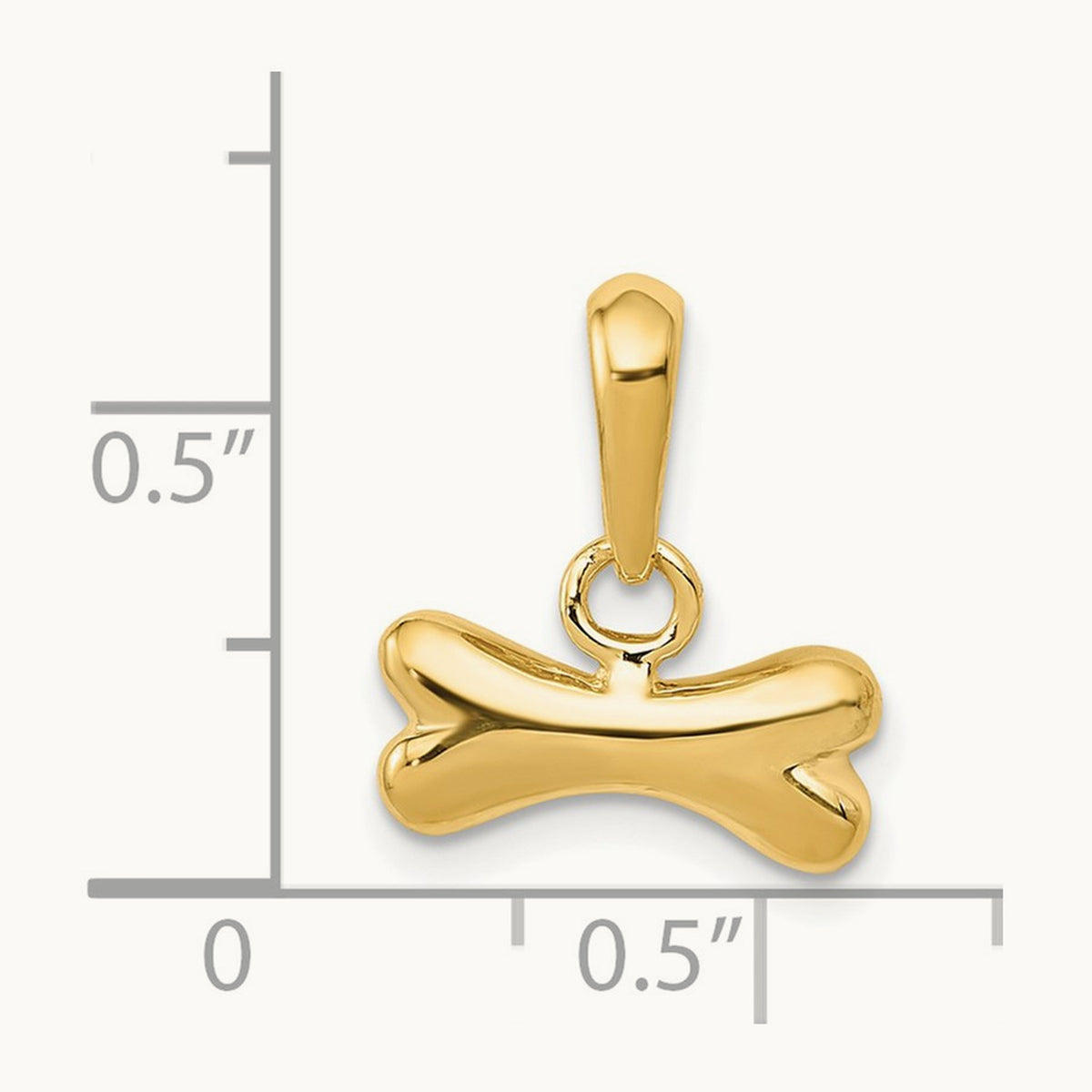 Dog Bone Pendant, 14K