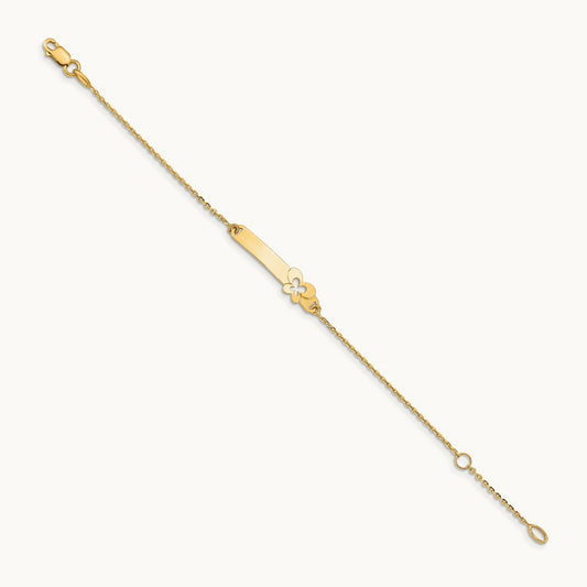 Children's Polished Butterfly w/1in ext. ID Bracelet, 14K