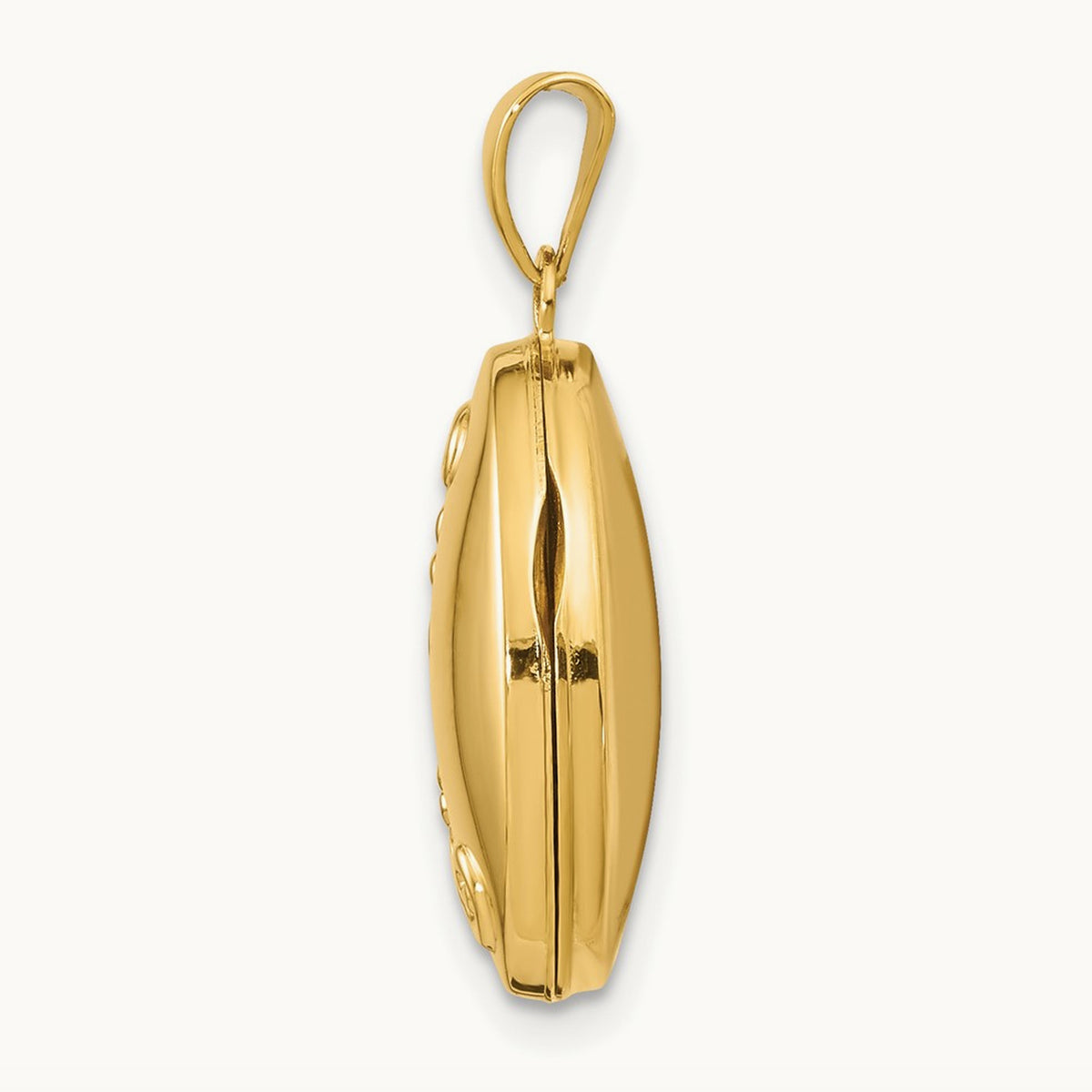 Floral Oval Locket — 14K Yellow Gold