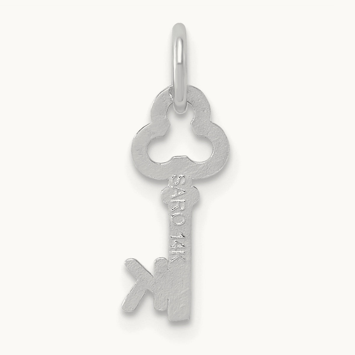 Key Initial Charm — 14K White Gold, K