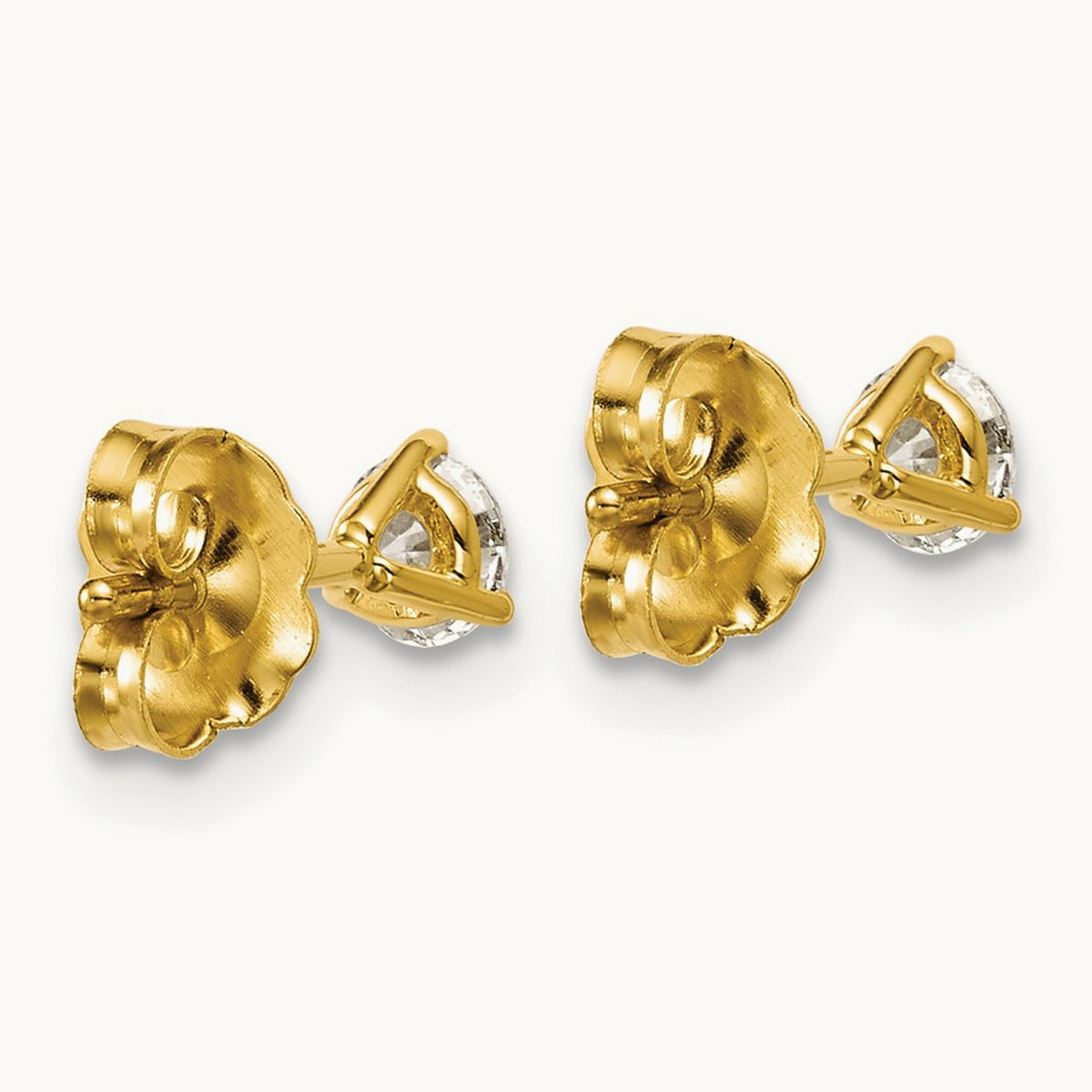 Round Stud Earrings, 0.10-6.00 ct tw Lab-Grown Diamond — 3/8 ct, 14K Yellow Gold