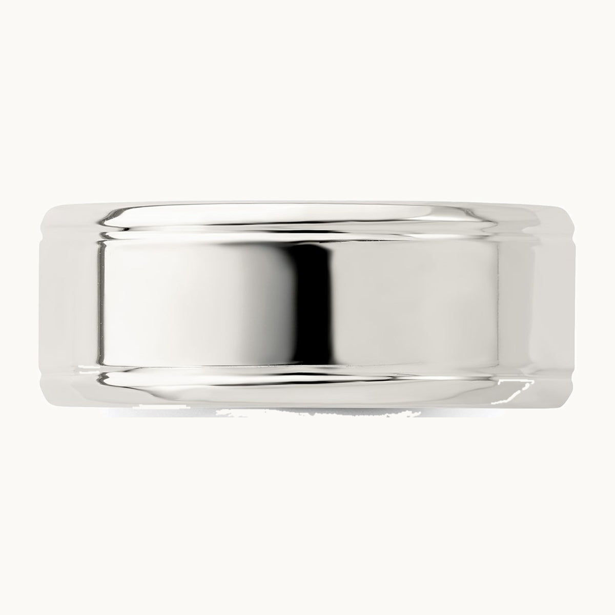 Sterling Silver 6mm Polished Flat Beveled Edge Fancy Band