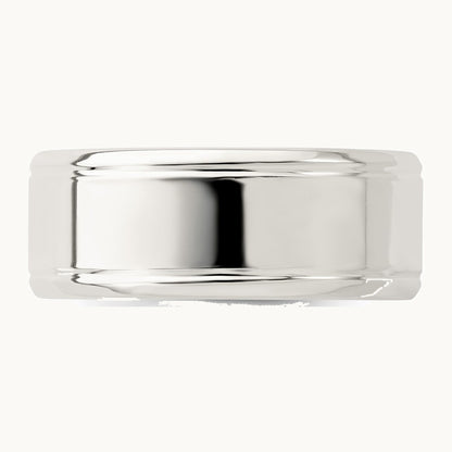 Sterling Silver 6mm Polished Flat Beveled Edge Fancy Band
