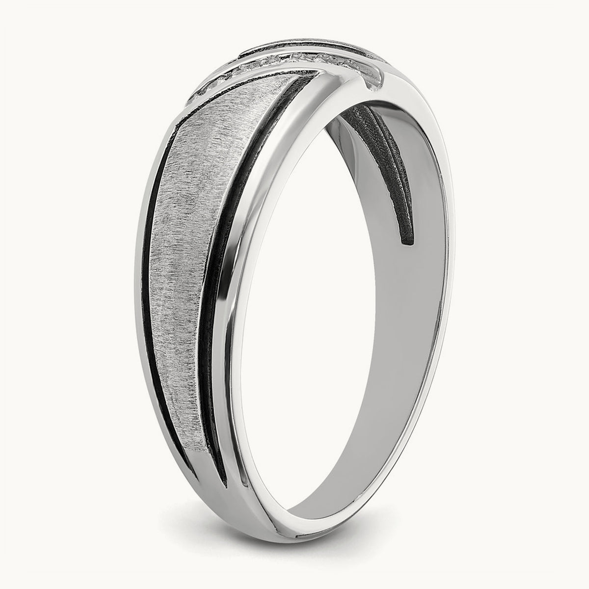 With Black RH Men's Ring, 0.05 ct tw Lab-Grown Diamond