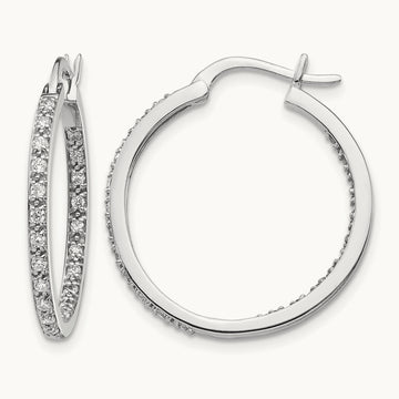 In/Out Hoop Earrings, 0.50-0.75 ct tw Lab-Grown Diamond — 1/2 ct, 14K White Gold