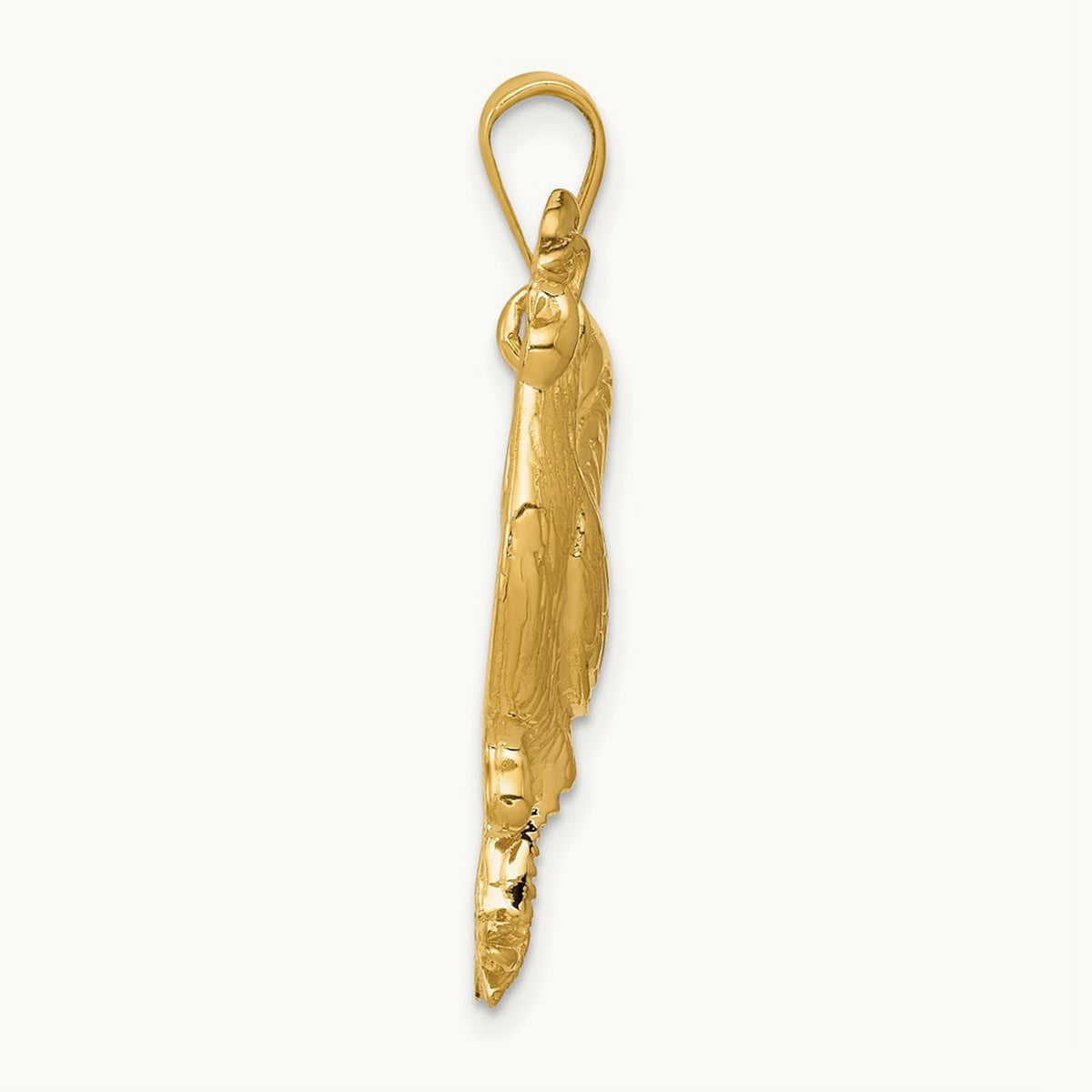 Solid Polished Open-Backed Rooster Pendant, 14K