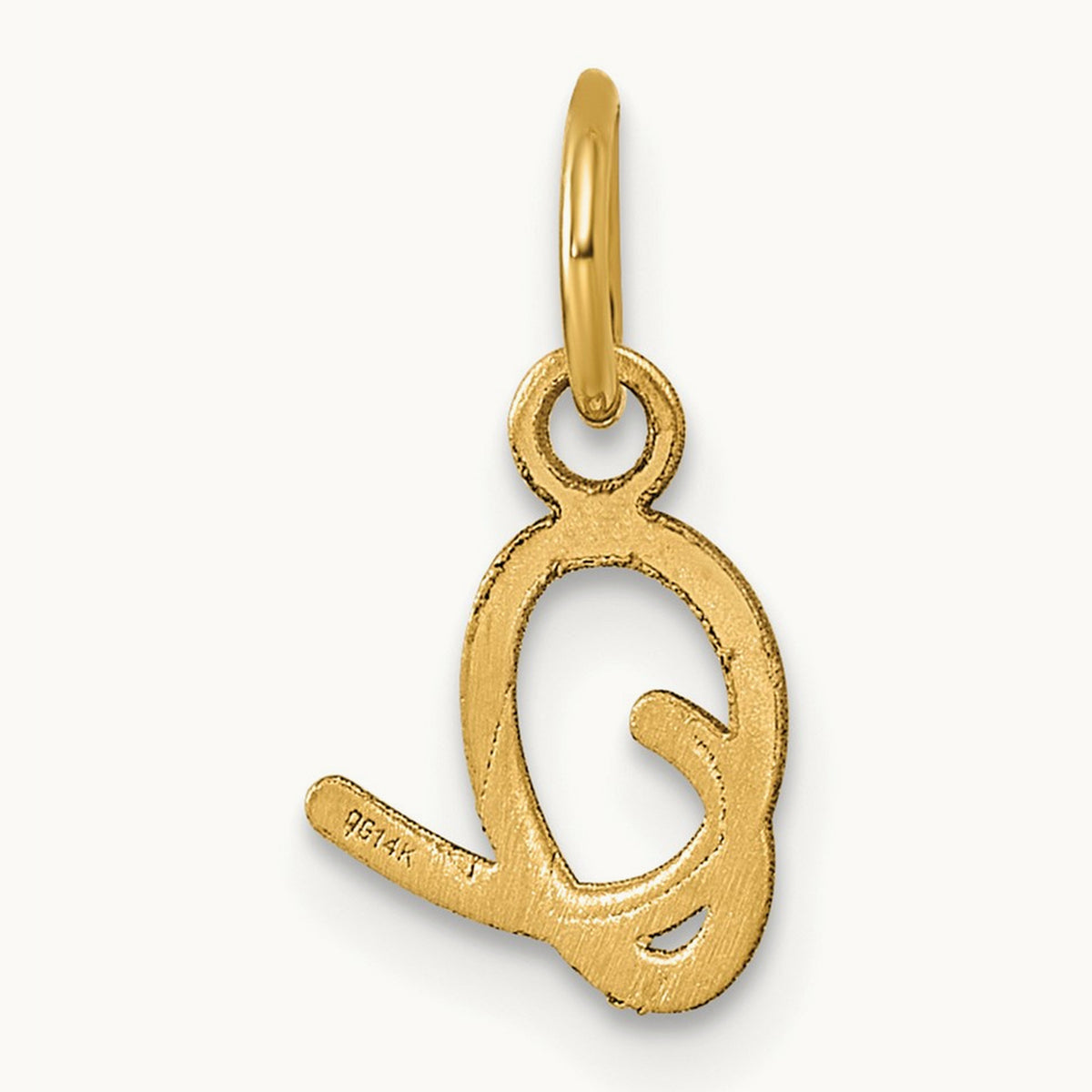 Uppercase Initial Charm — 14K Yellow Gold, O