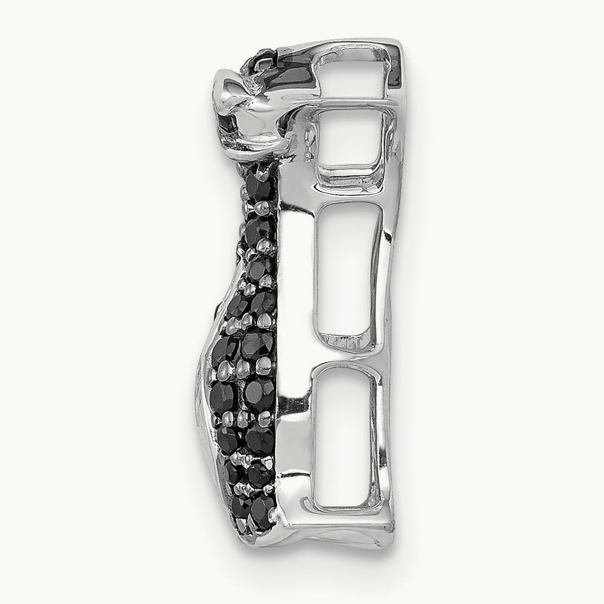 1/5ct. Black Diamond Penguin Chain Slide, 14K White Gold