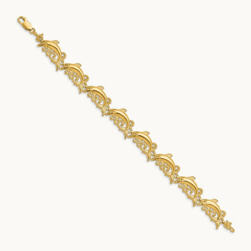 Dolphin Bracelet, 14K