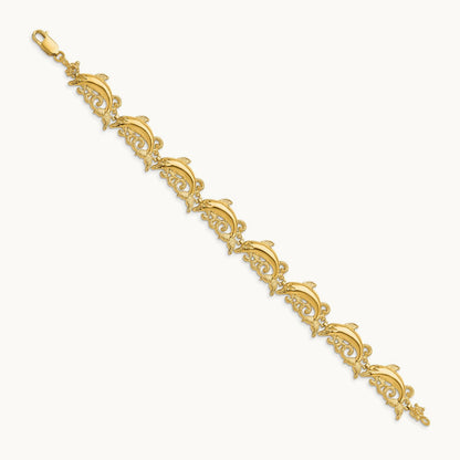 Dolphin Bracelet, 14K