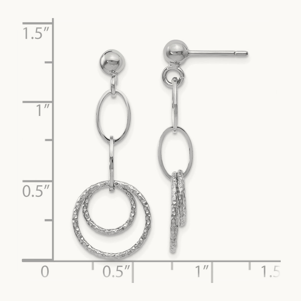 Post Dangle Earrings — Leslie's — 14K White Gold, 30mm