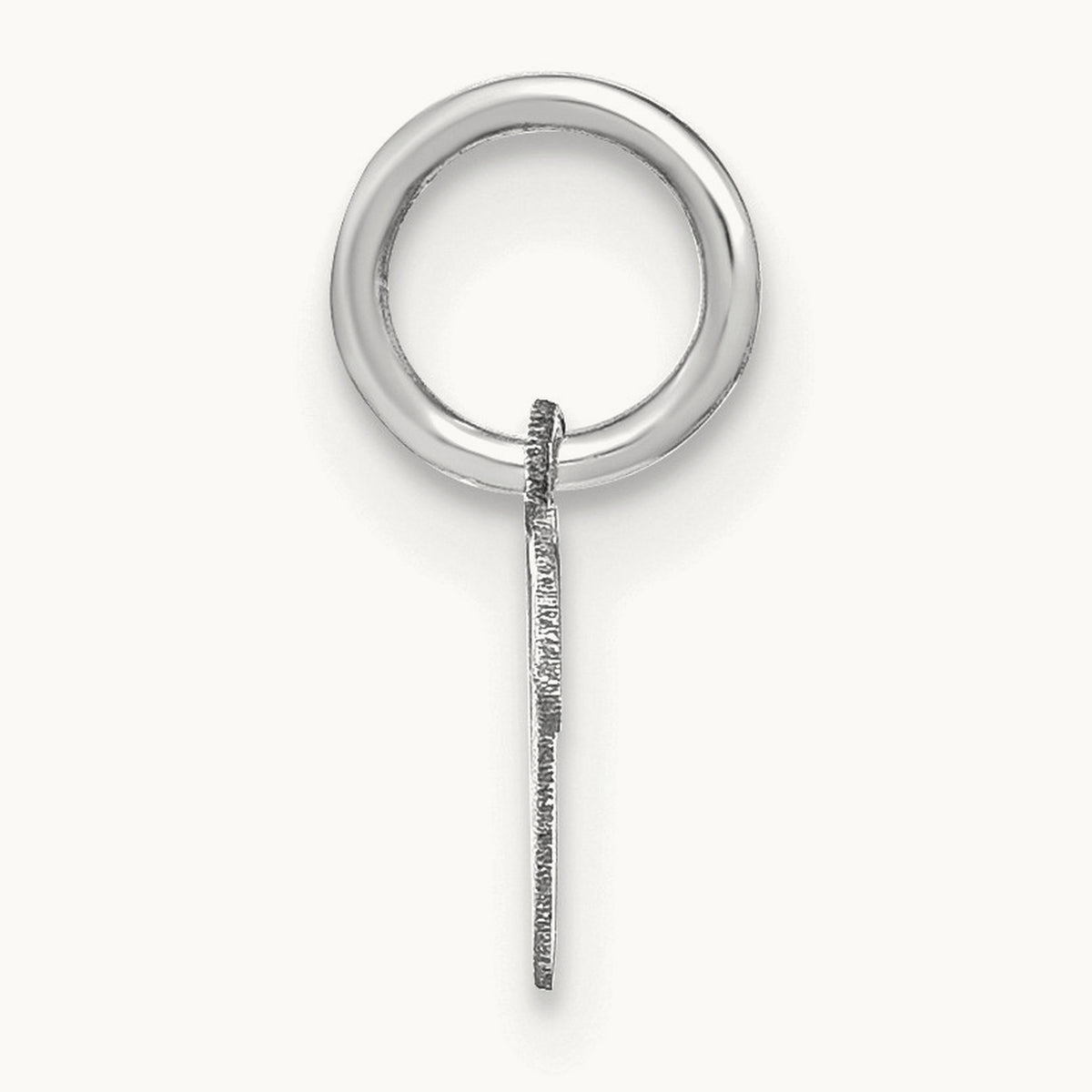 Upper case Initial Charm — 14K White Gold, V
