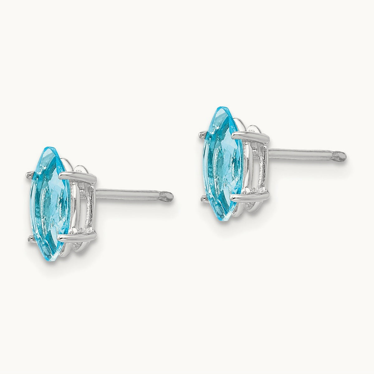 8x4mm Marquise Earring Mounting, 14K White Gold