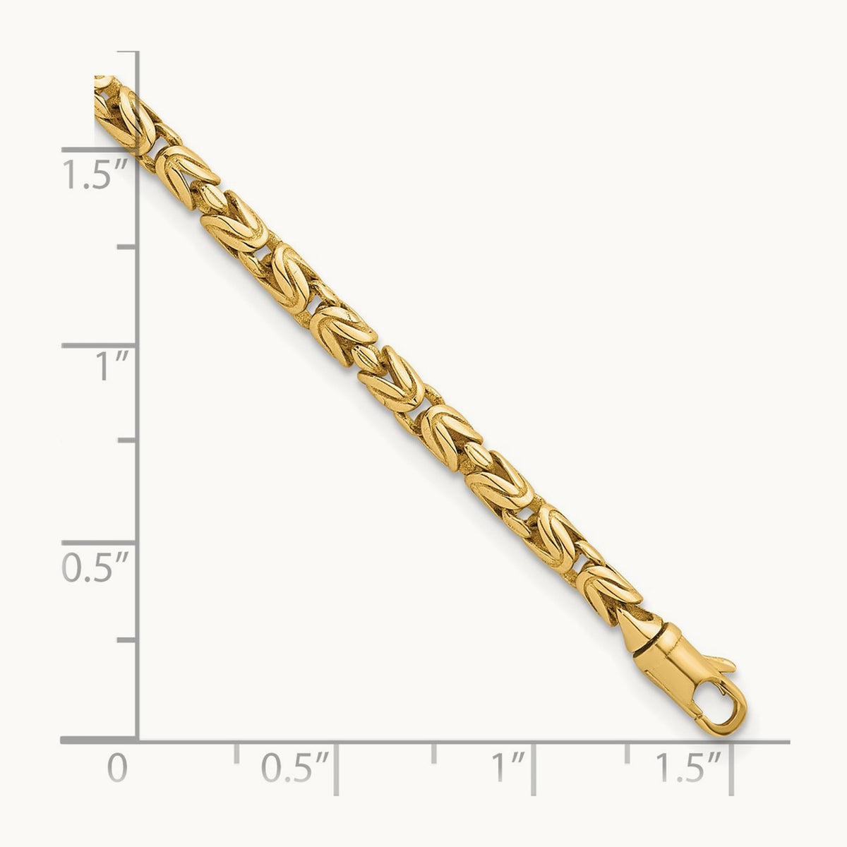 Polished Rounded Byzantine Link 7.5in Bracelet, 14K