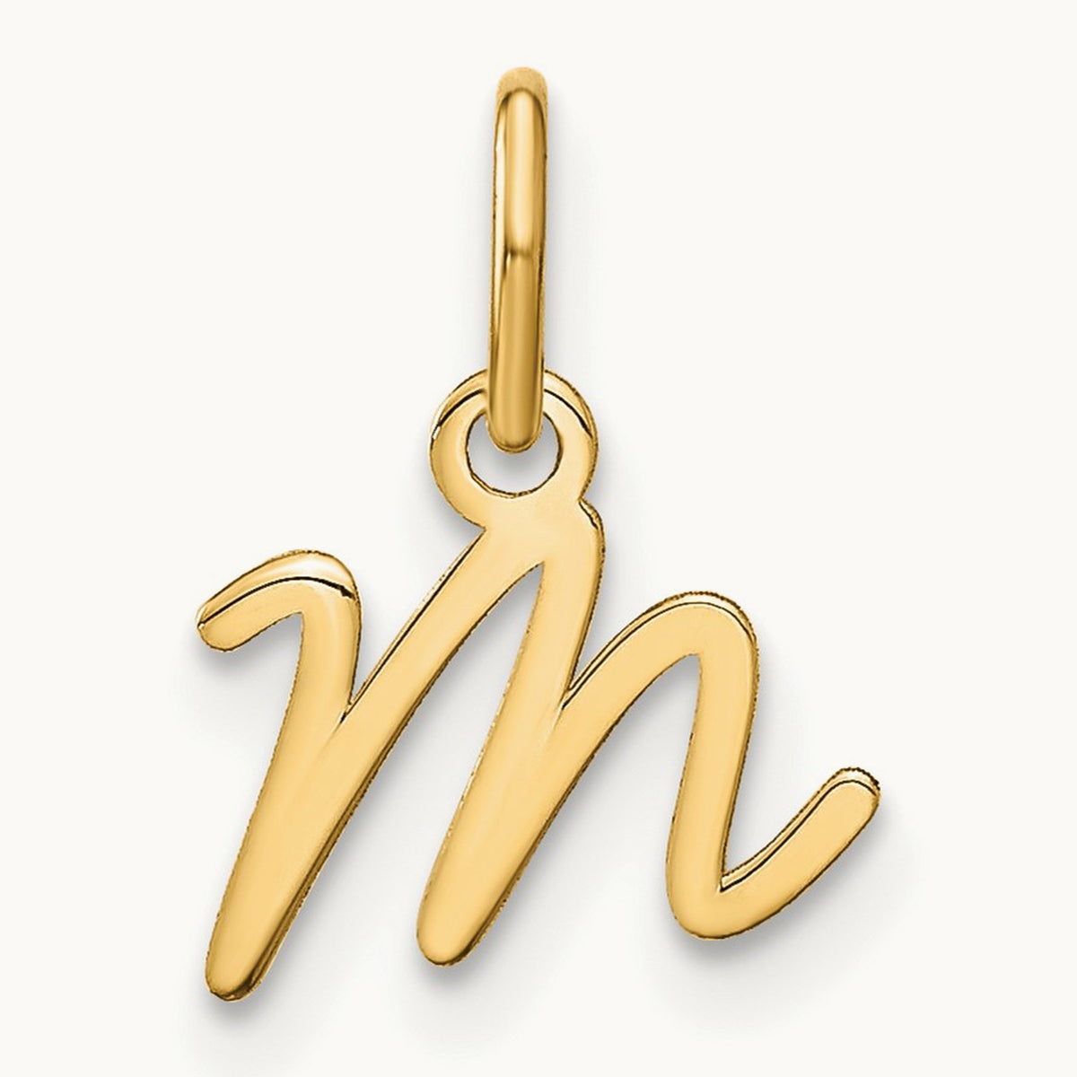 Upper case Initial Charm — 14K Yellow Gold, M