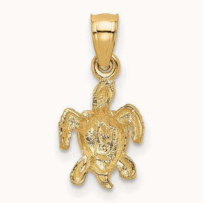 Turtle Pendant, 14K