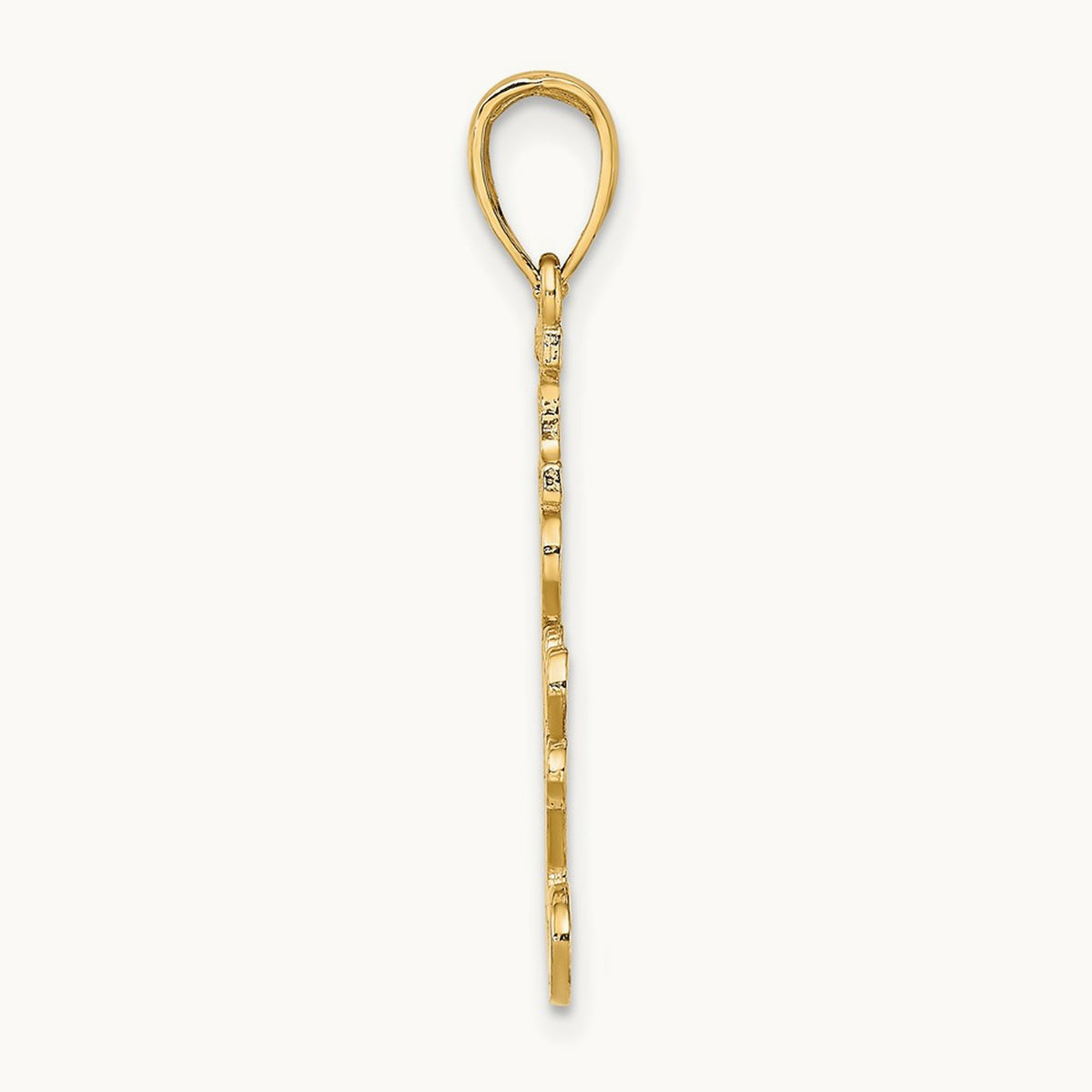 Textured I LOVE YOU Charm, 14K