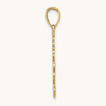 Textured I LOVE YOU Charm, 14K