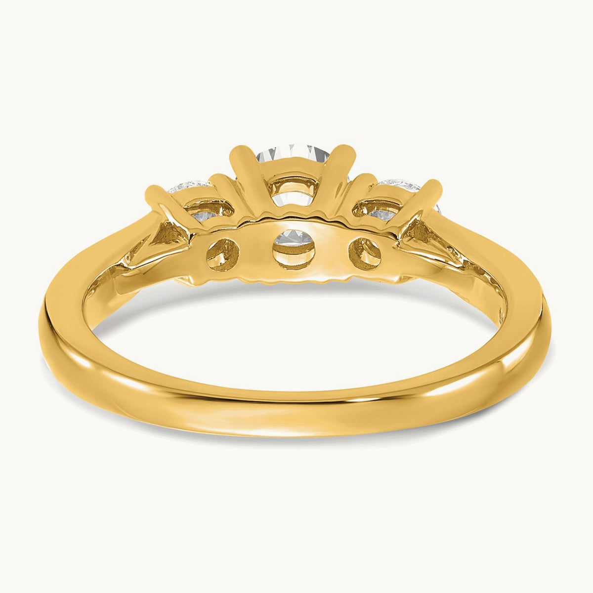 3 Stone Engagement Ring, 0.75-1.50 ct tw Lab-Grown Diamond — 1 ct, 14K Yellow Gold