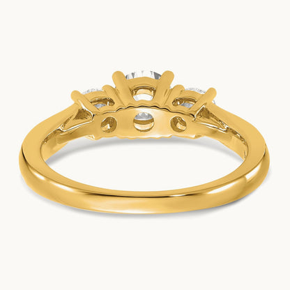 3 Stone Engagement Ring, 0.75-1.50 ct tw Lab-Grown Diamond — 1 ct, 14K Yellow Gold