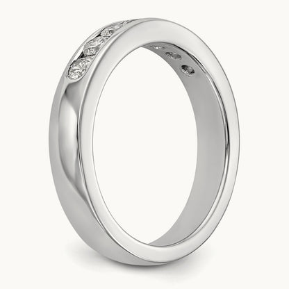7-Stone Diamond Channel Band, 14K White Gold