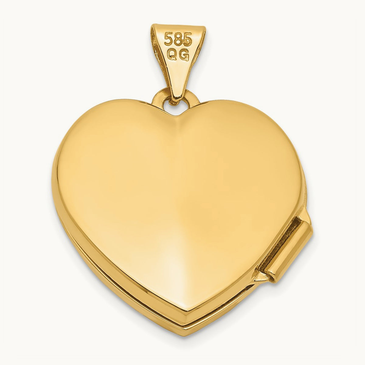 w/ Rhodium DAUGHTER Floral Heart Locket, 18mm, 14K