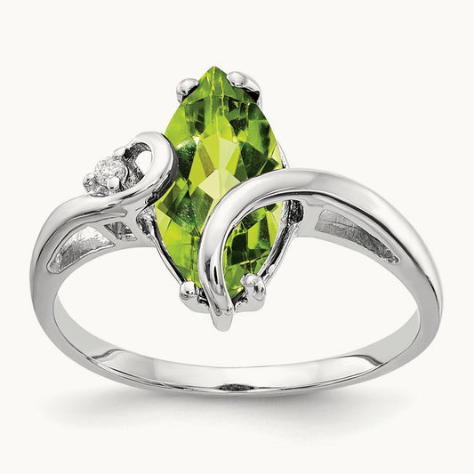 Marquise Peridot AA Diamond ring — photo set