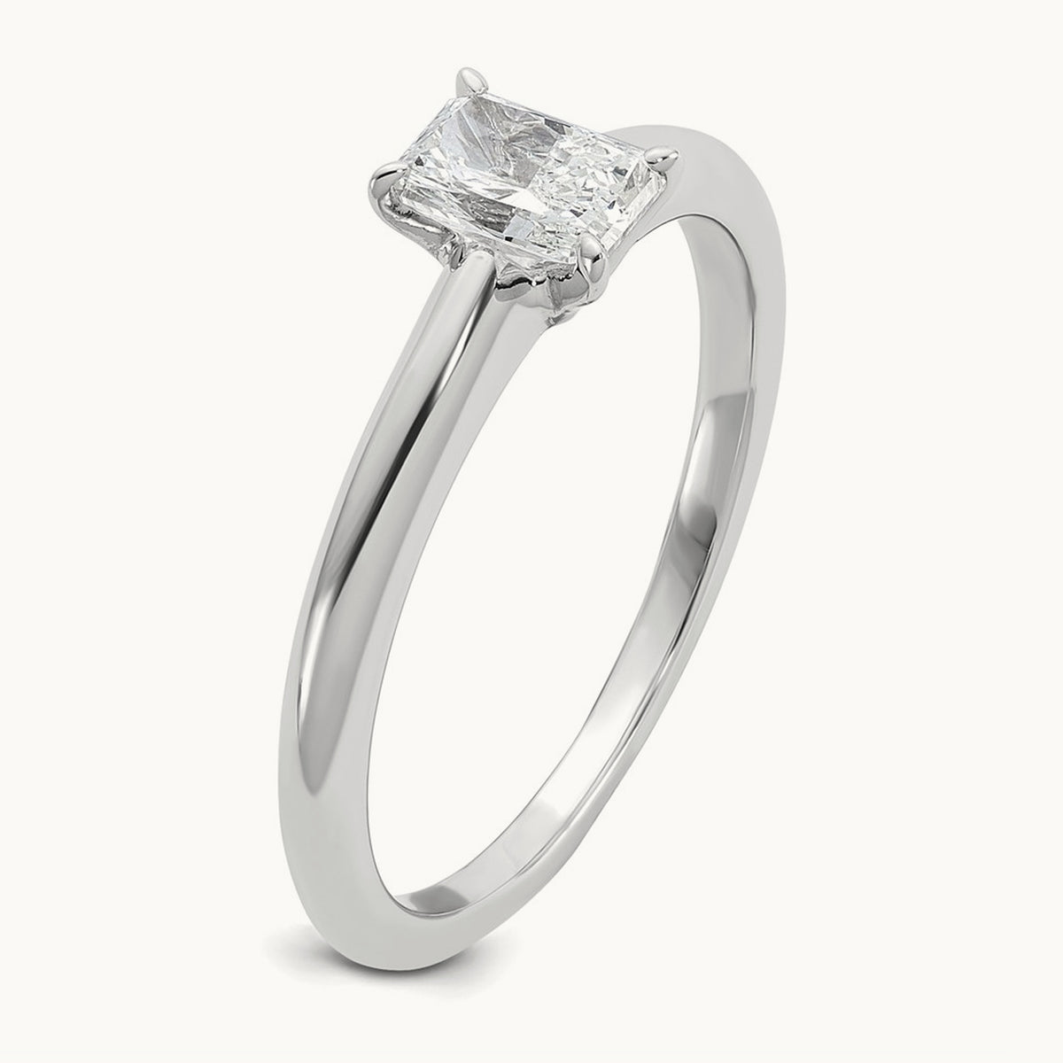 Radiant Solitaire Engagement Ring, 0.50-5.00 ct tw Lab-Grown Diamond — 1/2 ct, 14K White Gold