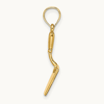 3-D Concrete Tool Spatula Charm, 14K