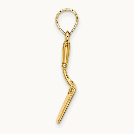 3-D Concrete Tool Spatula Charm, 14K