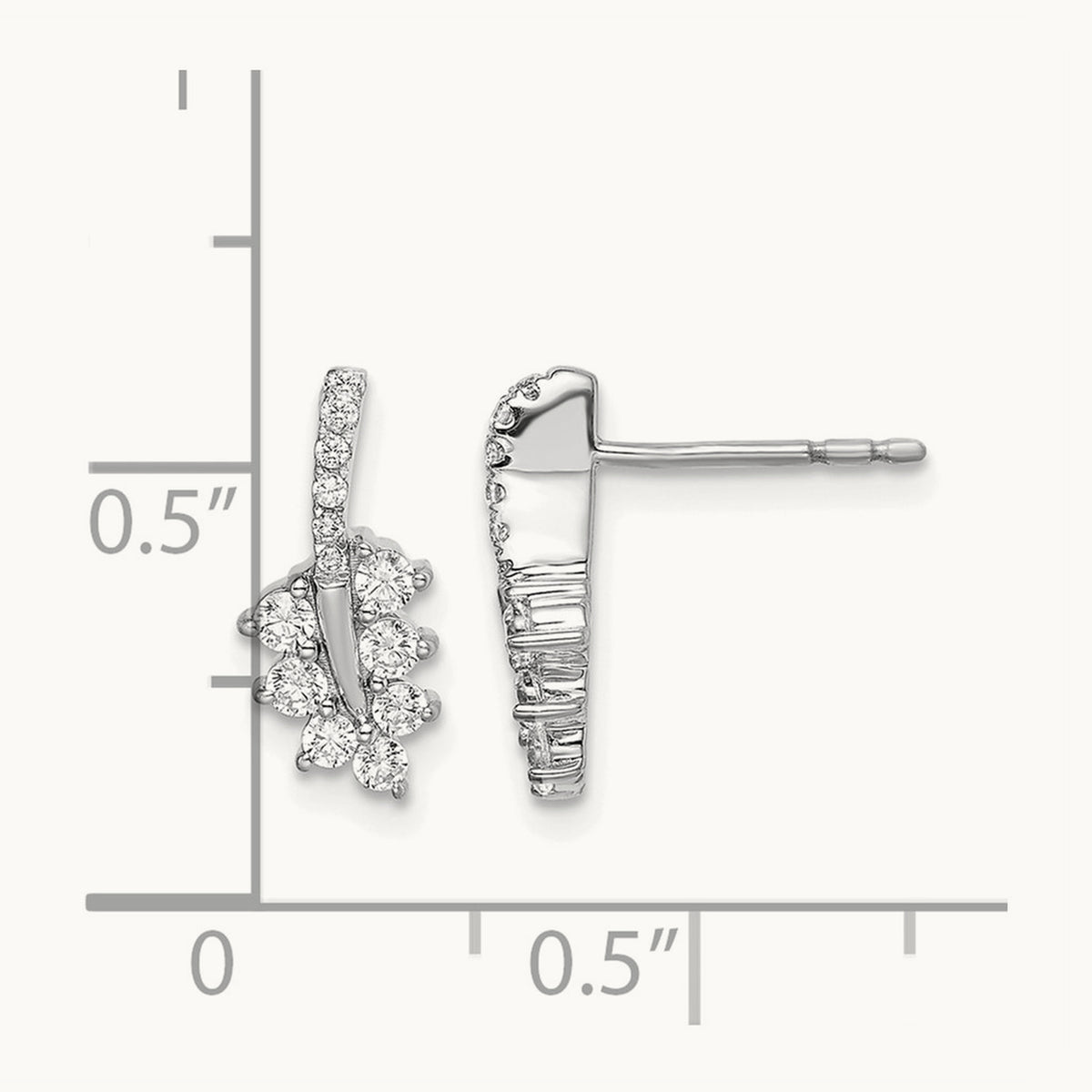 Leaf Post Earrings, 0.50 ct tw Lab-Grown Diamond