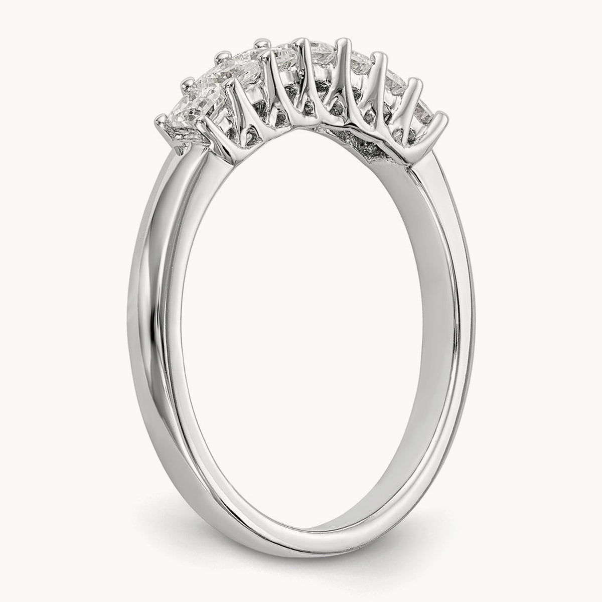 7-Stone Diamond Band, 14K White Gold