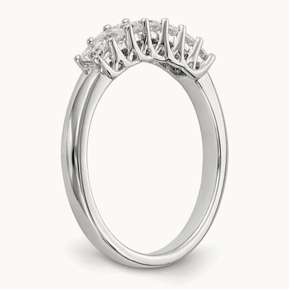 7-Stone Diamond Band, 14K White Gold