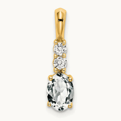 Oval Topaz and Diamond Pendant — photo set